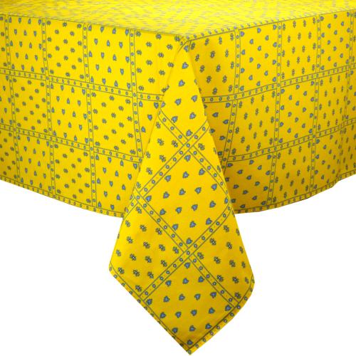 Yellow Square Cotton Tablecloth 57"X57" "Provencal" pattern