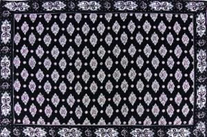 French Cotton Placemat Black "White Calissons" 12x18
