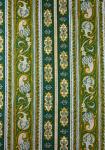 Provencal Printed cotton Border stripe Fabric Green Bastidin