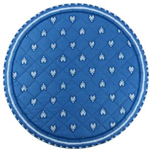 Provencal Quilted Round Table Mats Blue "Roussillon