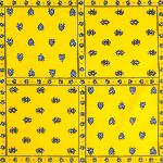 Yellow Square Cotton Tablecloth 57"X57" "Provencal" pattern