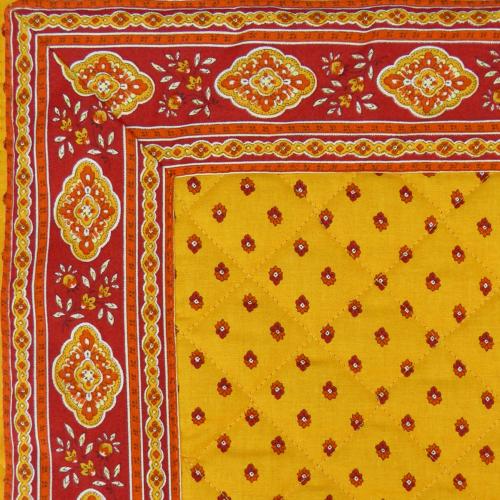 Provencal Ochre Yellow quilted table runner "Esterel" 18x59 inch