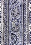 Galon Dcoup Tissu 100% coton Laize 12 cm Blanc/Bleu "Cachemire