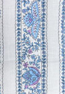 White/Blue Country cotton percale precut stripe 4