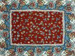 Red Quilted cotton placemat 14"x 18",  "Country" pattern